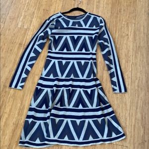 BCBG Max Azria geometric long sleeve dress small